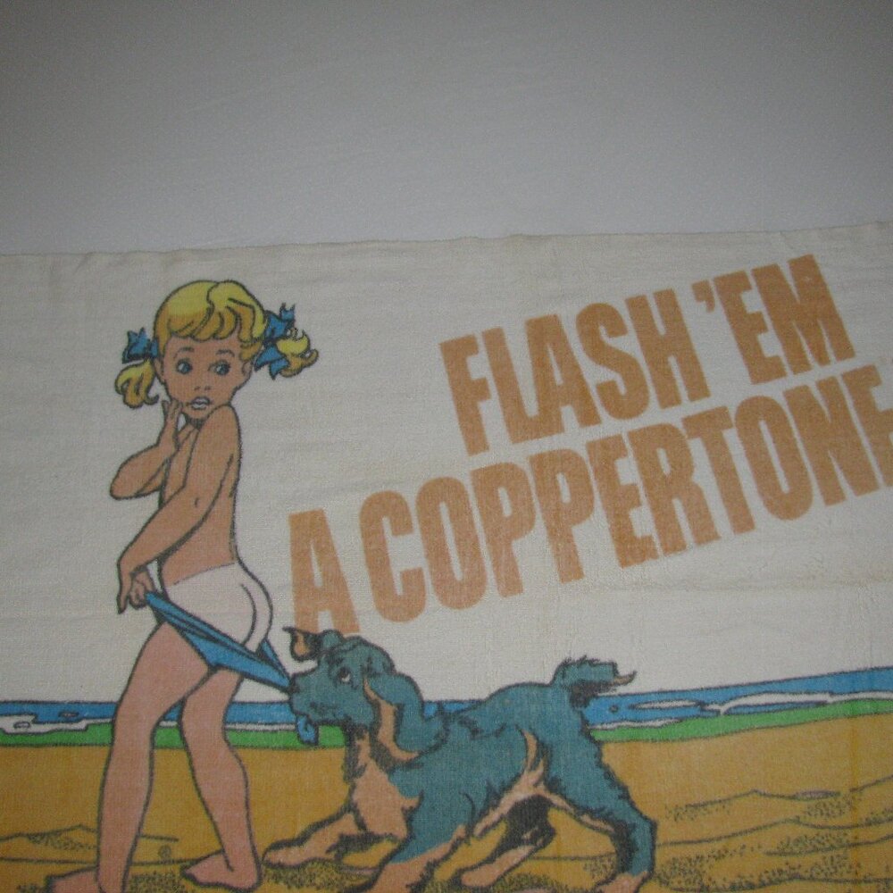 COPPERTONE BEACH TOWEL AND T-SHIRT - RARE FIND!